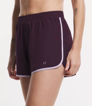 Short Runner Esportivo Em Tecido Tecnológico Com Viés Contrastante Roxo