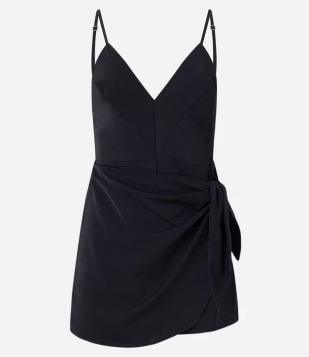 Macaquinho De Alça Em Crepe Com Amarração No Transpasse Preto