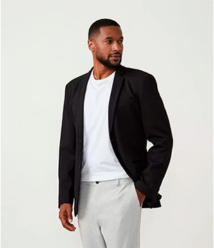 Blazer Texturizado Com Botões E Bolsos Preto