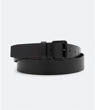 Cinto Em Couro Com Fivela Retangular Preto