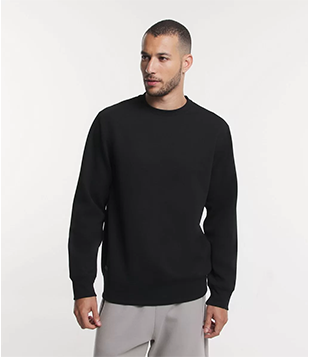 Blusão Fechado Esportivo Com Punho Ajustado E Etiqueta Aplicada Preto