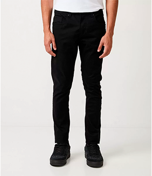 Calça Skinny em Sarja com Bolsos Preto