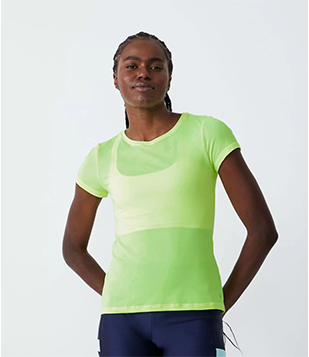 Camiseta Esportiva Básica Em Poliamida Com Manga Curta Verde Limão