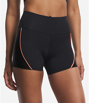 Bermuda Esportiva em Poliamida com Viés Contrastante Preto