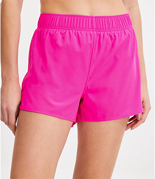 Short Runner Esportivo Com Elástico No Cós E Bolso Interno Rosa
