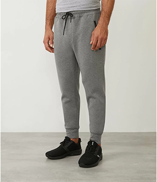 Calça Jogger Esportiva Com Zíper No Bolso E Barra Ajustada Cinza