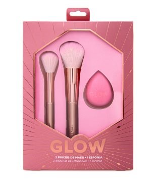 Kit Glow com 2 Pincéis e 1 Esponja Alchemia Glow
