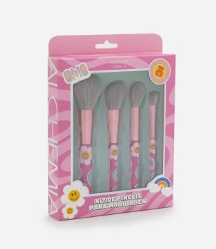 Kit com 4 Pincéis Fun Alchemia Rosa
