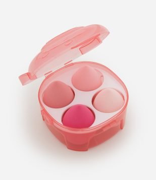 Kit com Quatro Esponjas E Estojo Em Formato De Urso Kids Alchemia Colorido