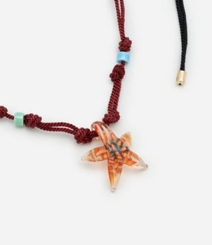 Colar Cordão Curto com Pingentes Mar Colororidos Multicores