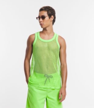 Regata Regular em Meia Malha com Textura Verde