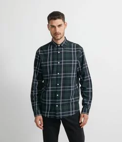 Camisa Xadrez Manga Longa em Flanela