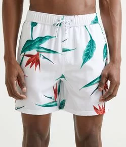Bermuda de Banho com Estampa Floral Estrelitzia