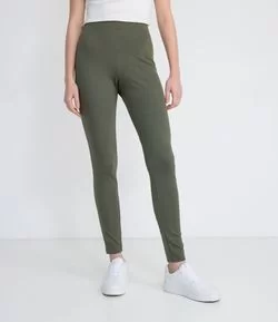 Calça Legging Básica em Viscose com Elástico no Cós