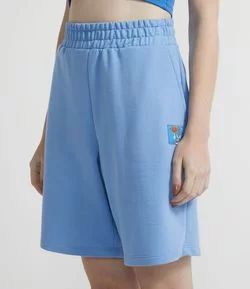 Bermuda Ampla em Moletom com Etiqueta Space Jam