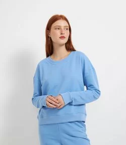 Blusão Cropped Básico em Moletom Comfy