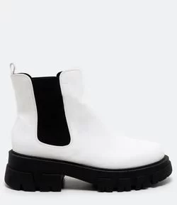 Bota Feminina Tratorada Cano Médio Satinato