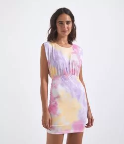 Vestido Regata Estampa Tie Dye Canelado