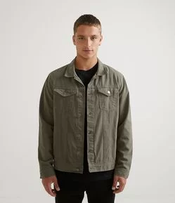 Jaqueta em Sarja com Bolsos