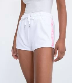 Short Runner em Moletom com Faixas Laterais Contrastantes