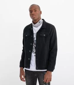 Jaqueta em Sarja com Bolsos