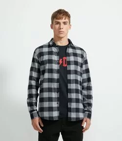 Camisa Flanela Manga Longa em Xadrez Buffalo