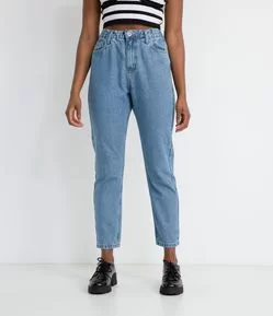 Calça Mom Jeans com Elástico na Cintura