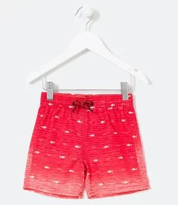 Bermuda de Banho Infantil Degradê Estampa de Tubarões - Tam 1 a 5 anos