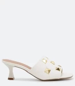 Sandália Tamanco Salto Diferenciado Satinato