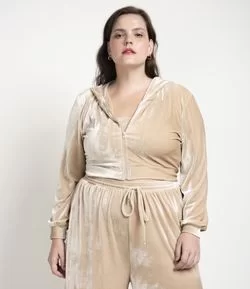 Casaco de Pijama em Plush com Capuz Curve & Plus Size