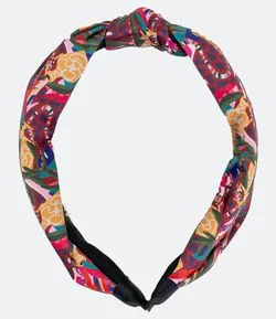 Tiara Larga com Nó Estampada