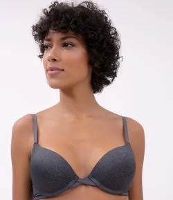 Sutiã Básico Super Push Up em Microfibra Mescla