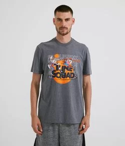Camiseta Manga Curta em Algodão Estampa Space Jam