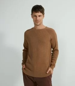 Suéter em Tricô Liso