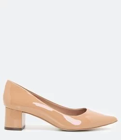 Sapato Scarpin Bico Fino Salto Grosso