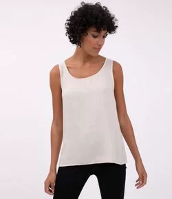 Blusa Regata em Viscose sem Estampa