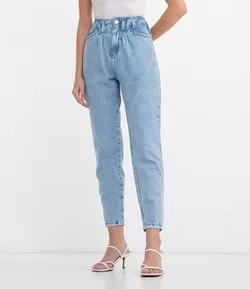 Calça Jeans Baggy com Bolsos Lisa