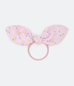 Borrachinha de Cabelo com Laço em Formato de Orelha Floral