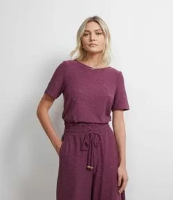 Blusa Manga Curta em Viscose Texturizada