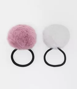 Kit 2 Borrachinhas de Cabelo com Pompom