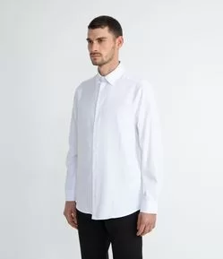 Camisa Social Básica em Polycotton com Manga Longa