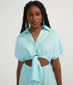 Macacão Longo em Viscolinho com Abertura na Cintura