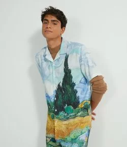 Camisa Manga Curta Estampa Obra