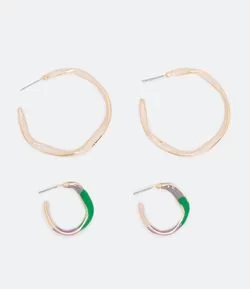 Kit 2 Argolas em Formato Orgânico