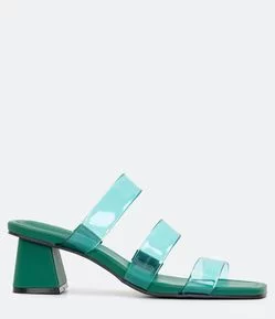 Sandália Mule com Salto Bloco