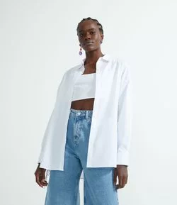 Camisa Ampla em Tricoline com Amarração nas Laterais