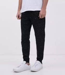 Calça Jogger em Moletom com Recortes