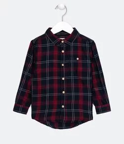 Camisa Infantil Estampa Xadrez - Tam 1 a 4 anos