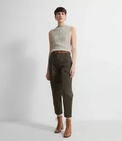 Colete em Tricô com Pontos Diferenciados