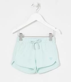 Short Infantil em Molecotton com Bordado de Coração - Tam 1 a 5 anos